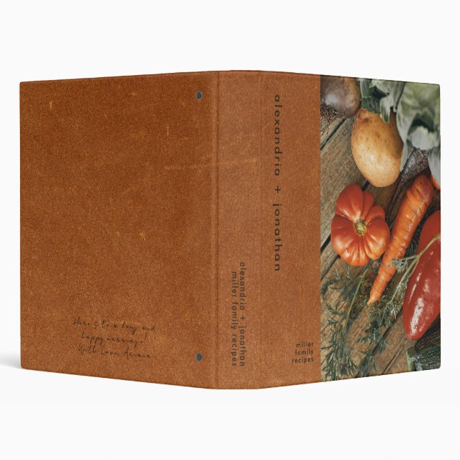 Modern Family Recipe Wedding Gift Message 3 Ring Binder (Background)