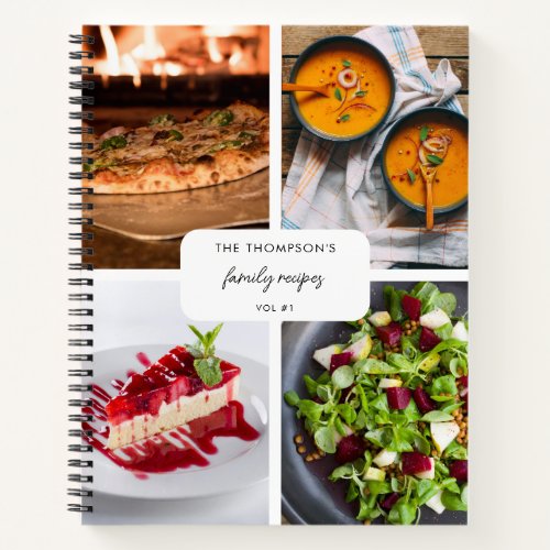 Modern Family Recipes 4 Photo Collage Recipe  Notebook