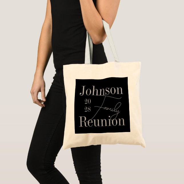 Modern Family Reunion Black Silver Gray Tote Bag (Front (Product))
