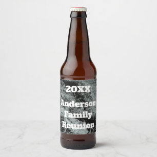 Modern Family Reunion Black White Falling Water Beer Bottle Label