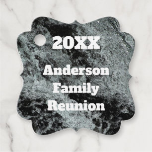 Modern Family Reunion Black White Falling Water Favor Tags