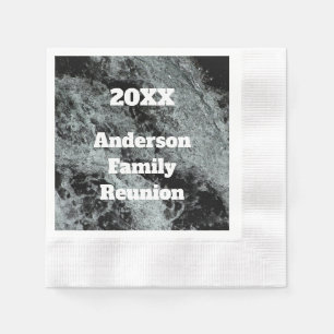 Modern Family Reunion Black White Falling Water Napkins