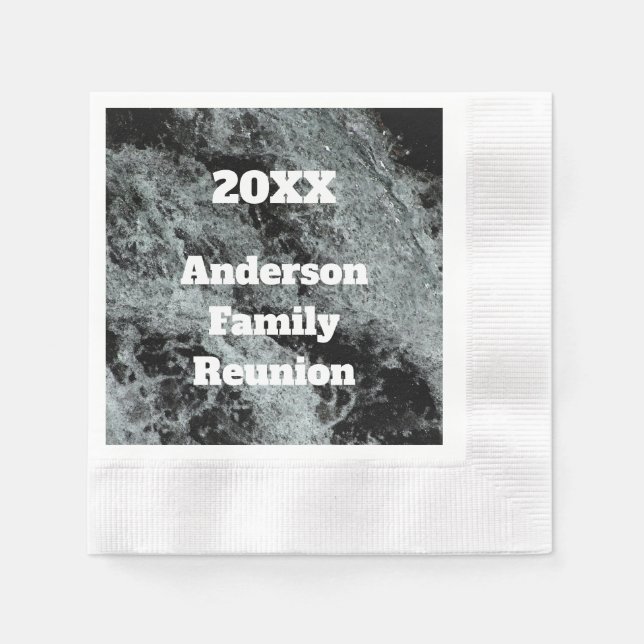 Modern Family Reunion Black White Falling Water Napkins (Front)