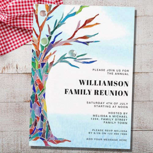 Modern Family Reunion Family Tree Invitation