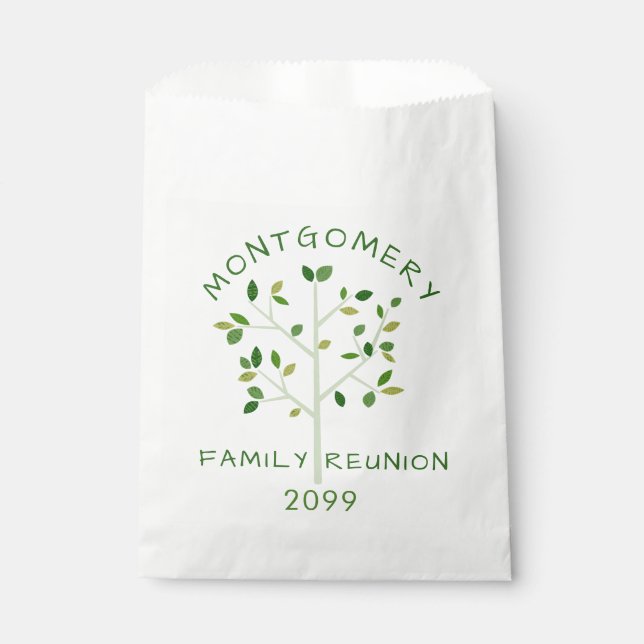 Modern Family Reunion Family Tree Personalized Favor Bag (Front)