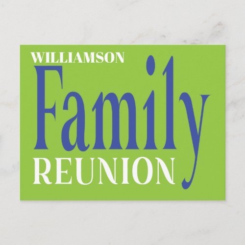 Modern Family Reunion Invitaton Postcard