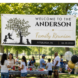 Modern Family Reunion Personalized Welcome  Banner
