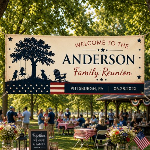 Modern Family Reunion Personalized Welcome Banner