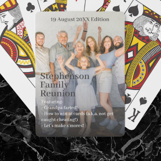 Modern Family Reunion Photo Magazine Cover Poker Cards