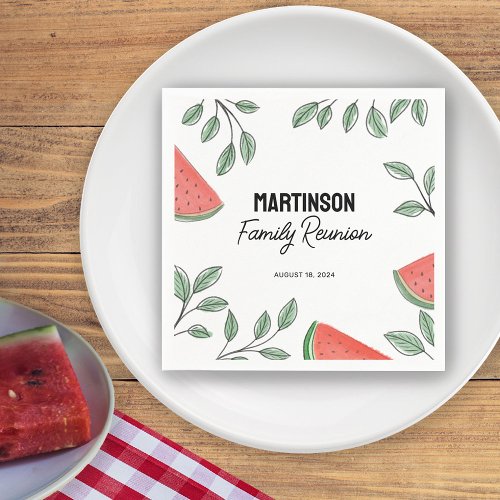 Modern Family Reunion Summer Tree Watermelon Napkins