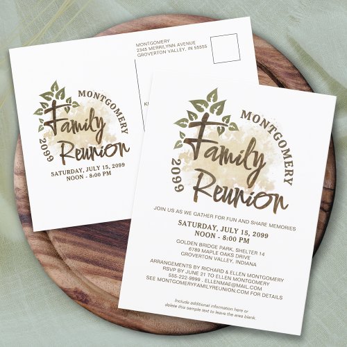Modern Family Reunion Tree Invitation