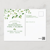 Modern Family Reunion Tree Invitation Postcard (Back)