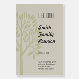 Modern Family Reunion Welcome Sign Tree Quote
