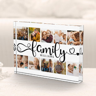 Modern Family Script Collage Chic 10 Photo Block