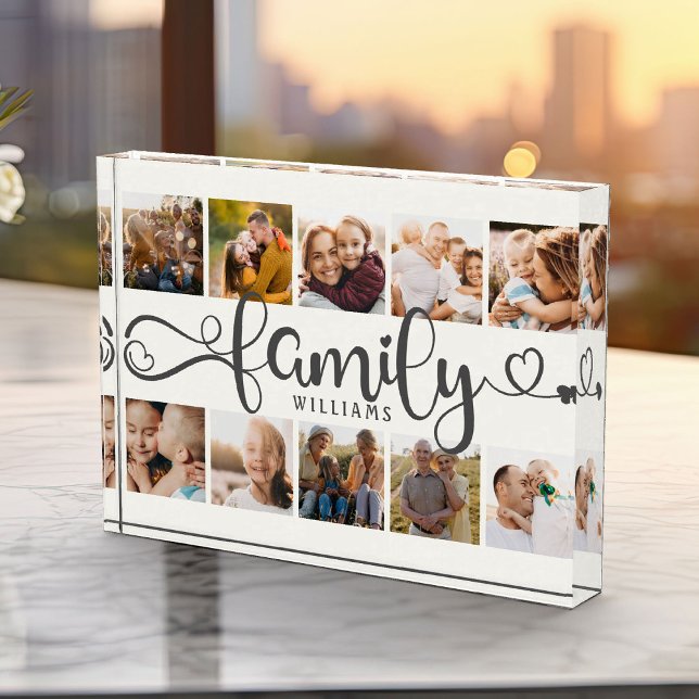 Modern Family Script Collage Chic 10 Photo Block (Creator Uploaded)