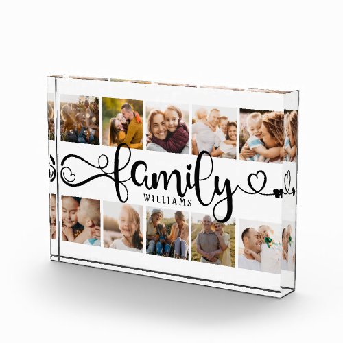 Modern Family Script Collage Chic 10 Photo Block