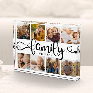 Modern Family Script Collage Chic 8 Photo Block