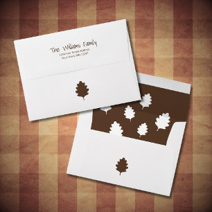 Modern Family Simple Leaves Autumn Return Address Envelope