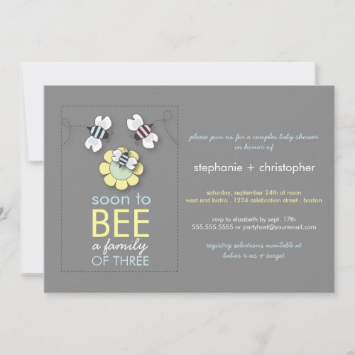 Modern Family to Bee Couples Baby Shower for Boy Card