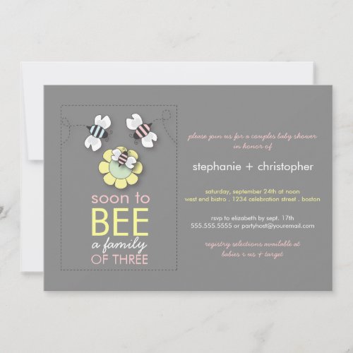 Modern Family to Bee Couples Baby Shower for Girl Card
