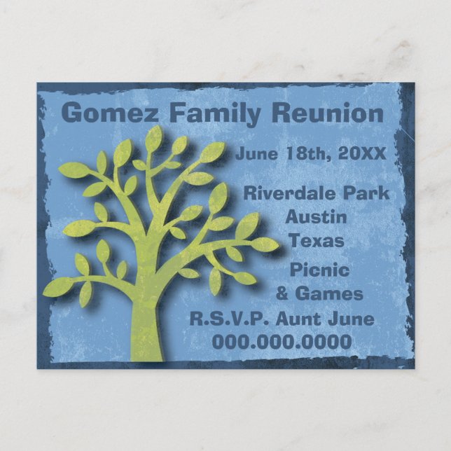 Modern Family Tree Family Reunion Postcard (Front)