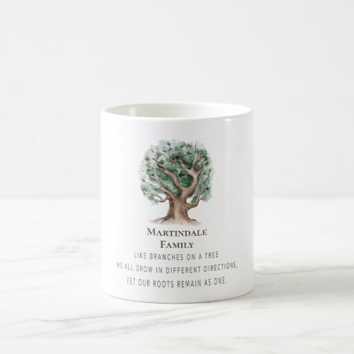 Modern Family Tree Reunion Monogrammed Coffee Mug
