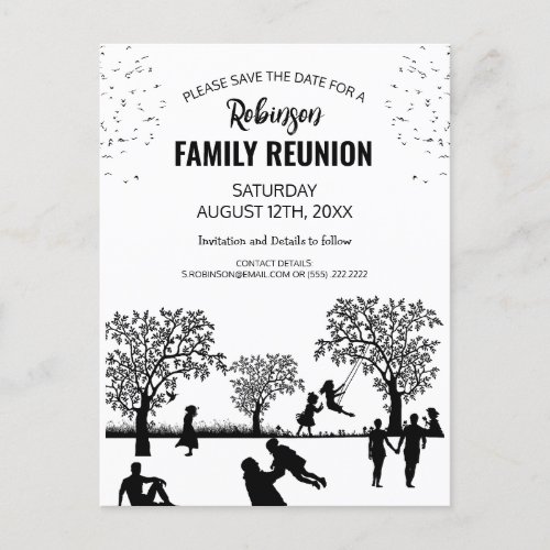 Modern Family Tree Reunion Party  Save the Date Postcard