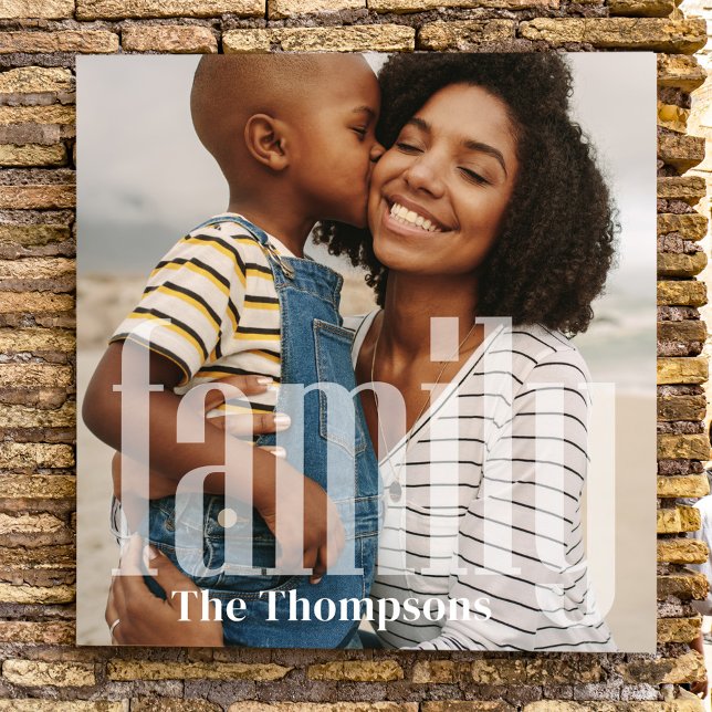 Modern Family Typography Photo Personalized Print (Simple minimalist modern style typography custom photo print.)