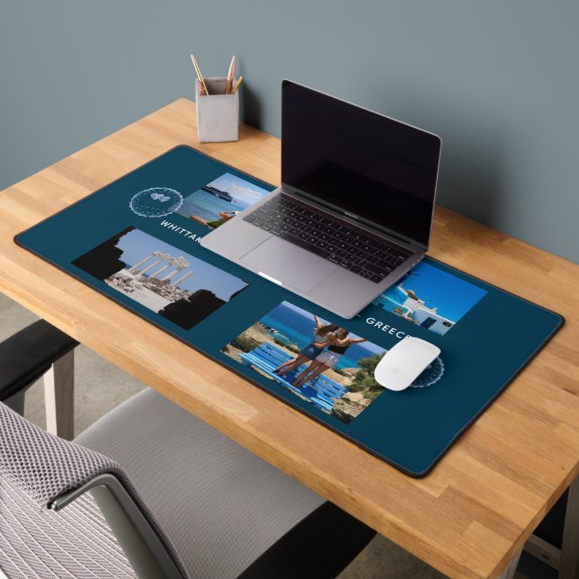 Modern Family Vacation Photo Collage Desk Mat (Office 2)
