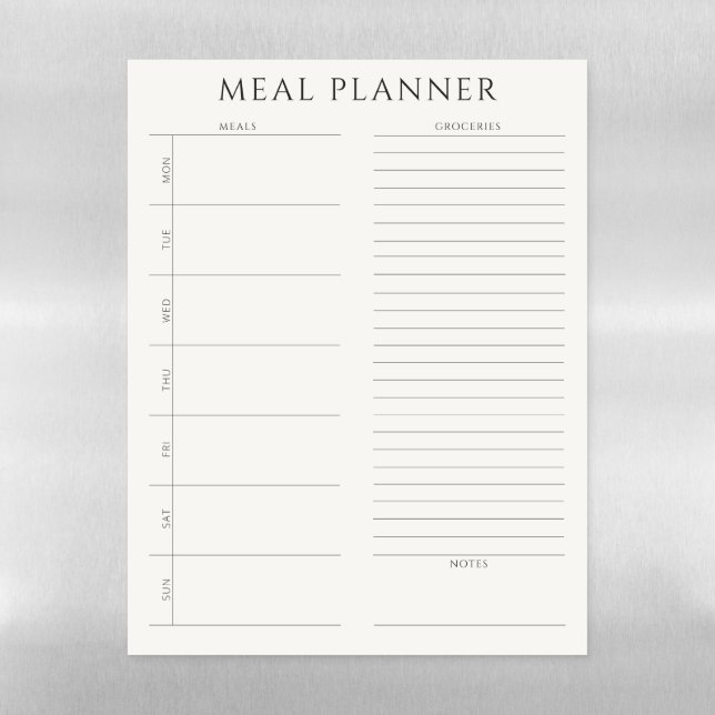  Modern Family Weekly Meal Planner Magnetic Dry Erase Sheet (Vertical)