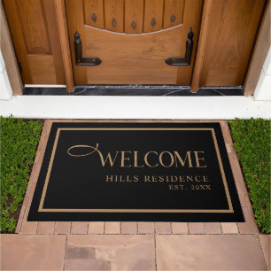 Modern Family Year Established Black Gold Doormat