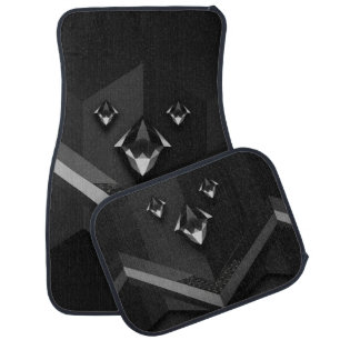 Modern, fancy, classy, future, diamond, black car floor mat