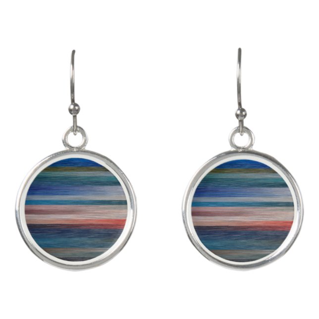 Modern Fancy Personalized Climate Stripe Earrings (Front)