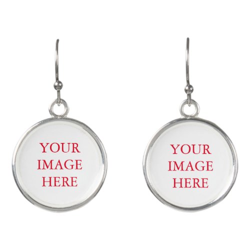 Modern Fancy Personalized Custom Your Own Photo Earrings