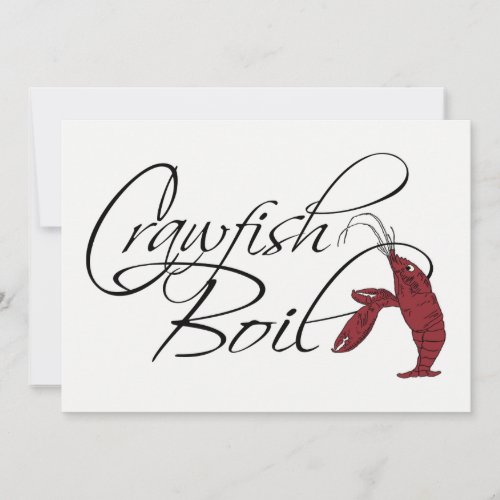 Modern Fancy Script Crawfish Boil Personalized Announcement