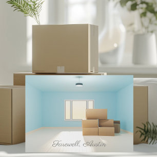 Modern Farewell City New Home Address Room Moving Announcement