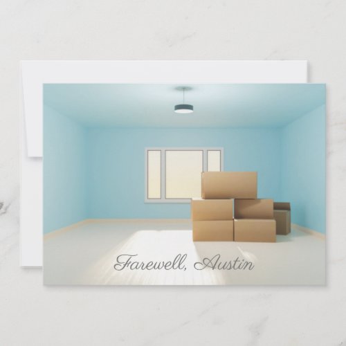 Modern Farewell City New Home Address Room Moving Announcement