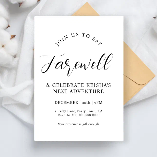 Modern Farewell Party Moving Away Going Away Party Invitation | Zazzle