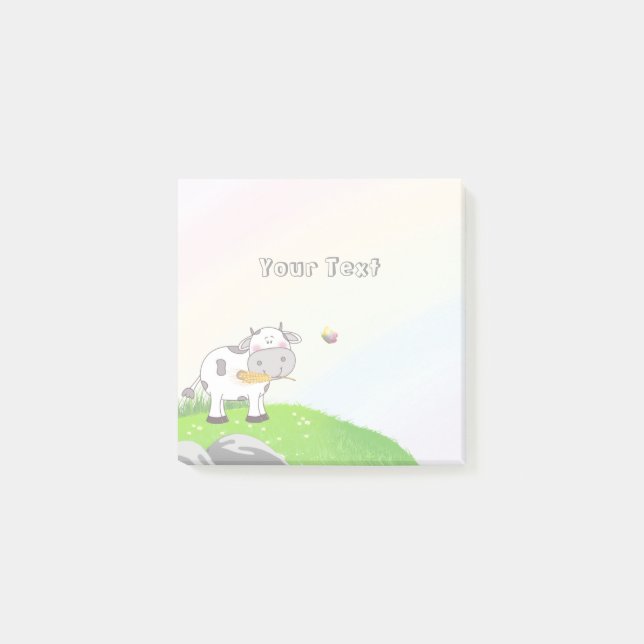 Modern Farm Animal Cow Kids Rainbow  Post-it Notes (Front)