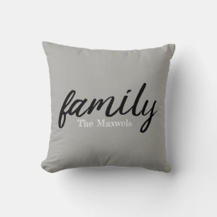 Modern Farm Family Monogramed Throw Pillow
