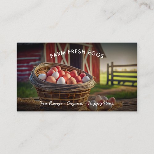 Modern Farm Fresh Eggs Chicken Egg Business Card