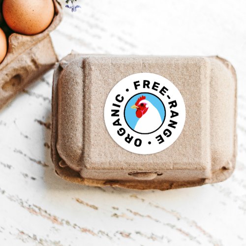 Modern Farm Fresh Eggs Chicken Head Carton Label