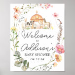 Modern Farm Welcome Sign Farm Wildflower Poster at Zazzle
