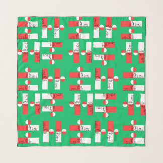 Modern Farmers in Sunset - set in green  Scarf