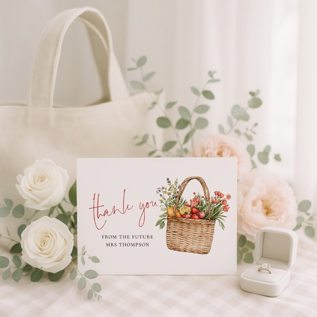 Modern Farmers Market Bridal Shower Thank you card (Creator Uploaded)