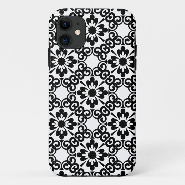 MODERN FARMHOUSE BLACK AND WHITE TILE Case-Mate iPhone CASE (Back)