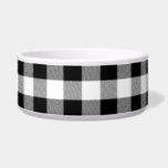 Modern Farmhouse Black & White Buffalo Check Pet Bowl<br><div class="desc">Stylish,  modern farmhouse or country pet bowl featuring a black and white buffalo check plaid pattern. If you need any help customizing this,  please message me using the button below and I'll be happy to help.</div>