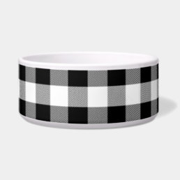 Modern Farmhouse Black &amp; White Buffalo Check Pet Bowl