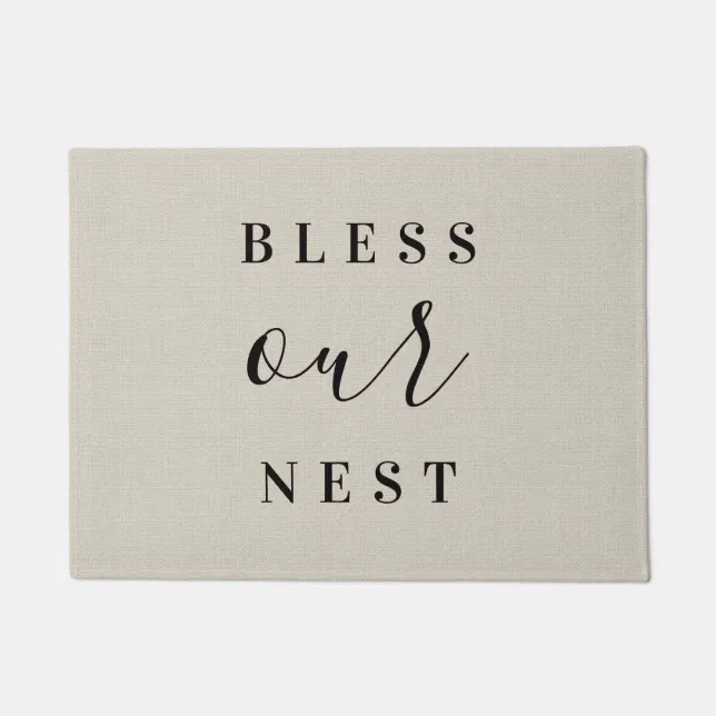 Modern Farmhouse Bless Our Nest Doormat Zazzle