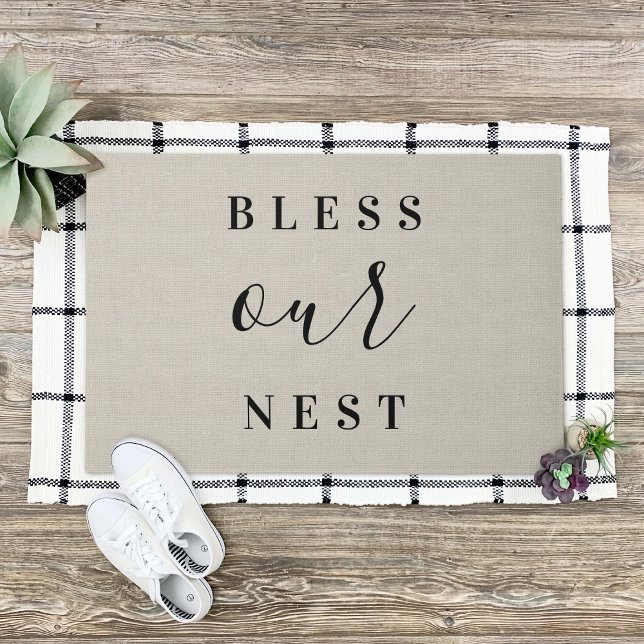 Modern Farmhouse Bless Our Nest Doormat (Creator Uploaded)